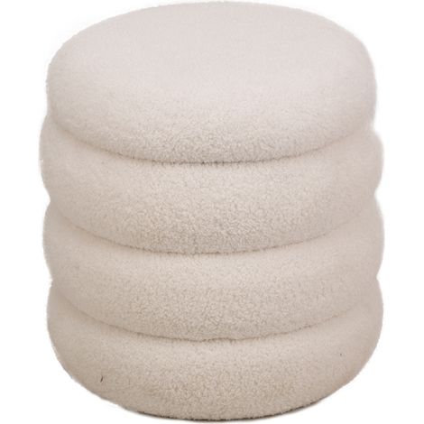 Pouf scandinave en bouclette premium – Confort 1 personne – Dimensions 40x40x41 cm – Entretien facile avec tissu OEKO-TEX – Nordlys