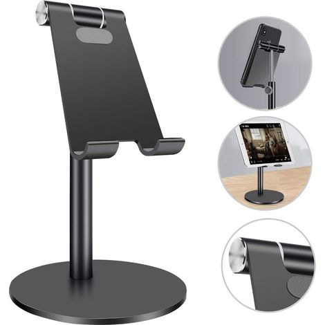 Support de tablette Homealexa avec support de téléphone réglable, fixation universelle pour iPad Pro 10,5/9,7/12,9 pouces (2018), iPad Air 2/3/4, iPad Mini 2/3/4, Samsung, Huawei, iPhone et autres sma (1/5)
