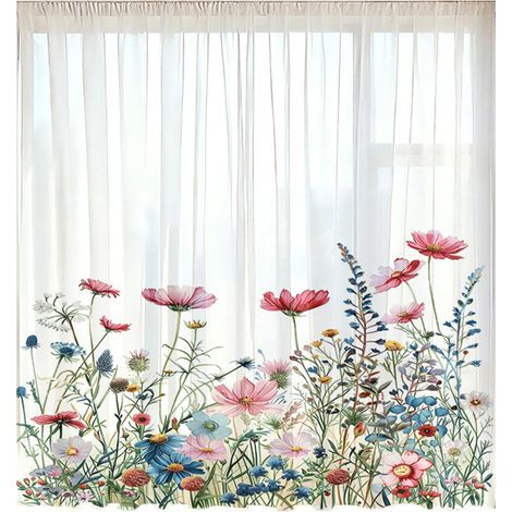 Taille multiple disponible de rideau-Fleurs 9 132x160cm