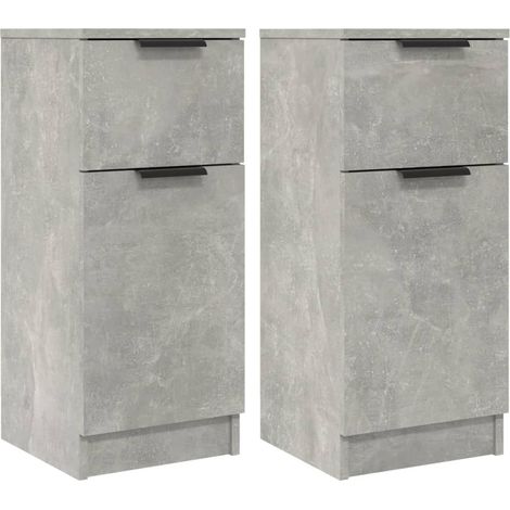 Aparador buffet cómoda armario mueble organizador cocina salón salón juego de 2 30 x 30 x 70 cm madera contrachapada gris 020036844