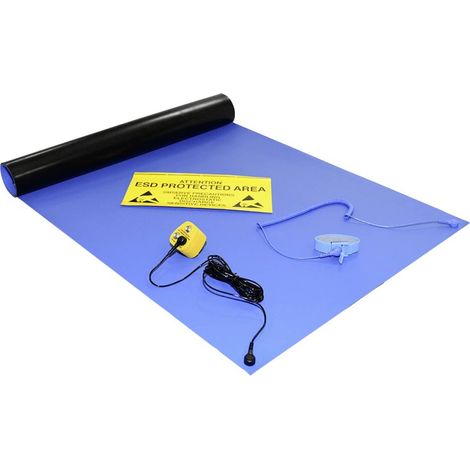 Antistat Kit da lavoro ESD Blu (L x L) 1200 mm x 600 mm
