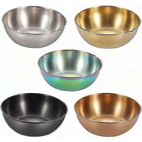 10 mini coupelles à sauce en acier inoxydable pour sushis, bols apéritifs ronds de 8,2 cm (1/5)