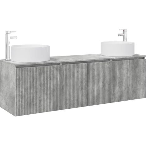 Bathroom Cabinet Set 3 pcs Concrete Grey 49.5 x 44.5 x 65.5 cm vidaXL (1/5)