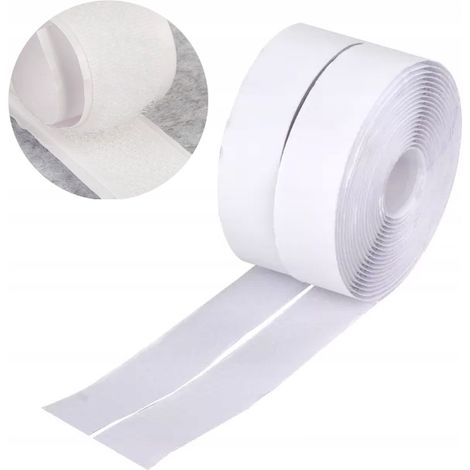 Cinta de velcro adhesiva de 2,5 cm - 2 rollos x 25 m, color blanco (1/3)