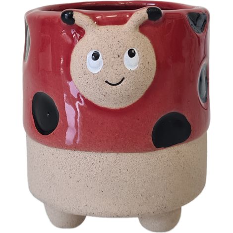 Petit cache pot coccinelle en céramique 12 cm (1/2)