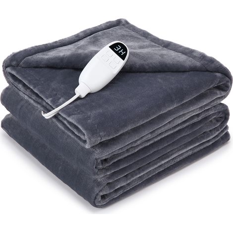 Couverture Chauffante Électrique 180x130 cm, Plaid Chauffant 2 Places Avec 6 Niveaux De Température, Minuterie 1-10H, Arrêt Automatique, Protection Contre La Surchauffe, Lavable En Machine (1/5)