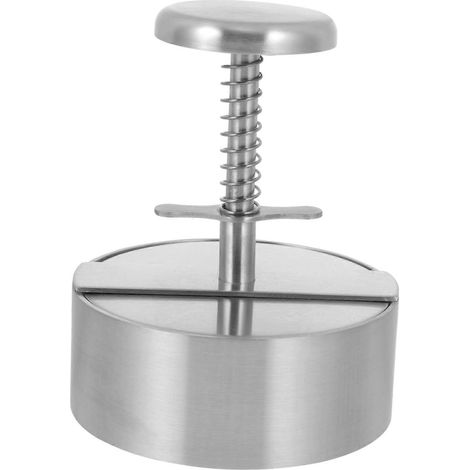 Le moule à hamburger en acier inoxydable avec graduations intégrées permet d'obtenir des steaks hachés de taille uniforme et un contrôle rapide des portions. (1/5)