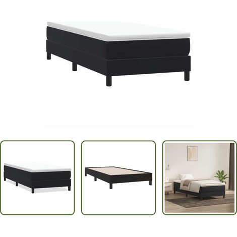 vidaXL Confort - Sommier à lattes de lit sans matelas noir 90x210 cm velours (1/5)
