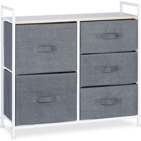Lote de 7 sistemas de estanterías con cajones plegables almacenamiento salón 95 x 45 x 30 cm de acero blanco 130006842 (1/5)