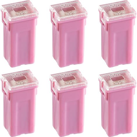 30A Square Fuse 30Amp High Profile Box Shaped Fuses Tall Standard Profile for SUV Car Trucks Boats (Pack of 6) (1/5)