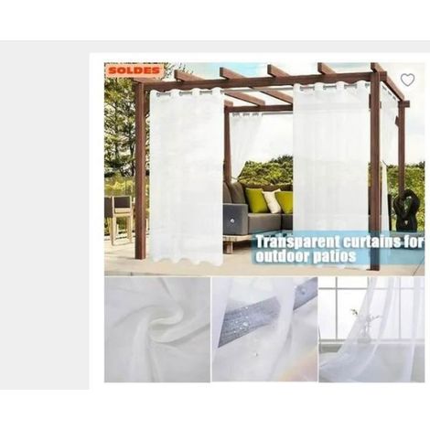 Rideau de Porte - Imperméable - 132x213cm - Polyester - Œillets - Extérieur (1/3)