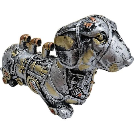 Mécanique Punk Animaux Statue Design industriel Steampunk Teckel Résine Artisanat Décor A (1/5)
