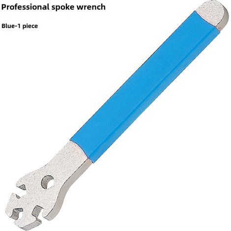 Clé à rayons pour VTT, outil de réglage et d'installation de jantes avec fil d'acier et capuchons de rayons colorés (Clé à rayons professionnelle - Bleue) (1/5)