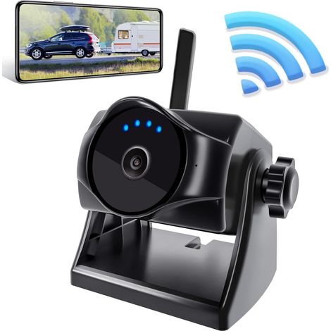 1080P Caméra de recul magnétique sans fil, caméra de recul WiFi avec batterie durable, 90 jours en veille, vision nocturne, IP69K, installation simple pour camions, remorques, compatible avec (1/5)