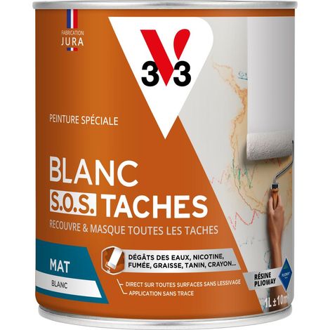 Peinture intérieure Blanc SOS Taches V33 Blanc Mat 1L (1/4)