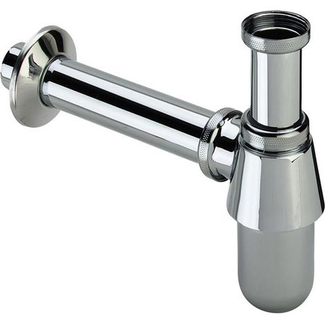 Sifón de botella de latón cromado 5/4", salida 32 mm, sin desagüe (1/2)