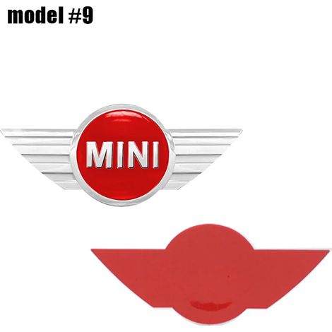 (Mini argent rouge, 151 mm x 65 mm) - Emblème avant de capot et arrière en ABS 3D de 15,1 mm (11,9 cm) - Autocollants compatibles avec MINI Cooper R50, R52, R54, R53, R56, Countryman R60, F55 et F56 (1/5)