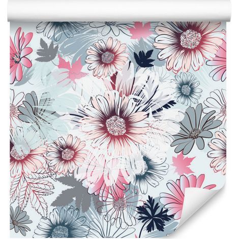 Papier peint fleuri printanier aux couleurs chatoyantes, idéal pour le salon et la chambre, 50 x 1000 cm (1/5)