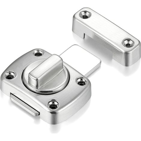 (Plata, 55 mm) Cerradura giratoria para puerta de baño y gabinete de ventana, cerradura de seguridad y cerradura de inodoro cepillada (1/4)
