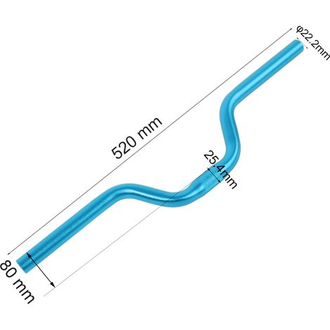 Barre de guidon vélo fixie en aluminium 25.4mm, 520mm, couleur bleue (1/5)