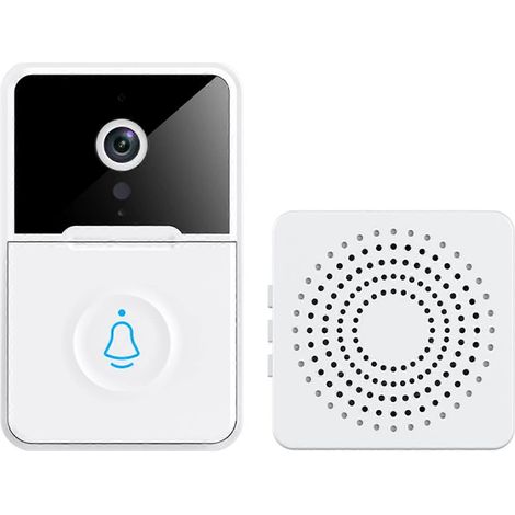 Sonnette vidéo intelligente sans fil avec interphone et contrôle à distance via application. (1/4)