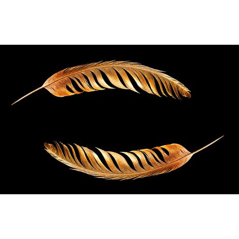 Tableau Plumes de bronze - 80x50cm - made in France (1/5)