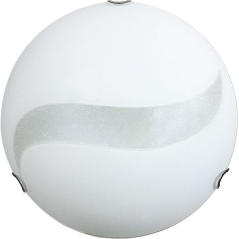 Plafoniera 2xE27 Ganci Cromo Vetro Lastra Serigrafato Bianco C/Graniglia E-Energy Astrid (1/2)