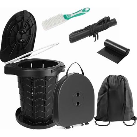 Campingtoilette – Faltbare Porta Potti, Ideale tragbare Auto Toilette für Camping, Wandern, Angeln und Festivals, Trocken Trenn Toilette