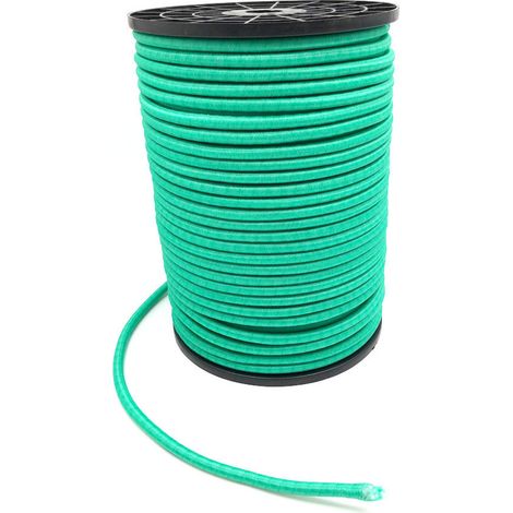 Sandow élastique en bobine D. 10 mm x L. 100 mètres haute qualité et Anti UV - Vert - D-Work (1/4)