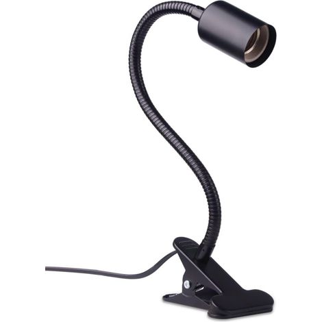 Schwarze E27-Fassung mit Klemme und 1,8 m Kabel für Reptilienlampe, max. 150 W, 220 V Wechselstrom, 360° flexible Keramik-E27-Fassung mit Schalter für Schildkröten-Wärmelampe (Leuchtmittel nicht entha (1/5)