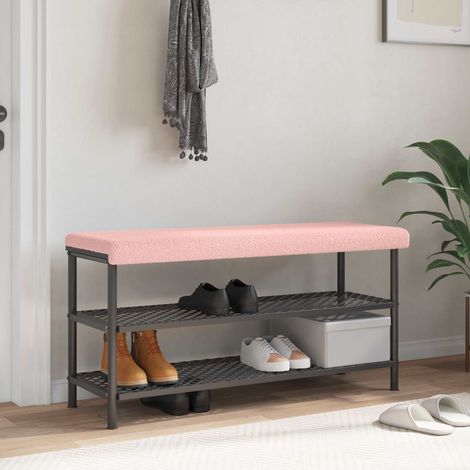 vidaXL Cojín de banco Tela Sherpa Rosa Profundidad 35 cm (1/5)