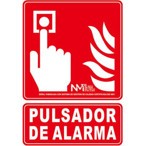 Cartel de extinción pulsador de alarma clase a (pcv 1mm) 21x30cm normaluz