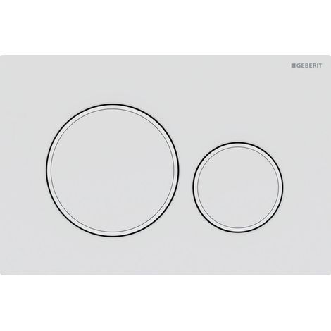 Plaque de déclenchement Geberit Sigma20 pour rinçage double touche: blanc mat laqué, revêtement facile à nettoyer, blanc (115.882.01.1) (1/4)