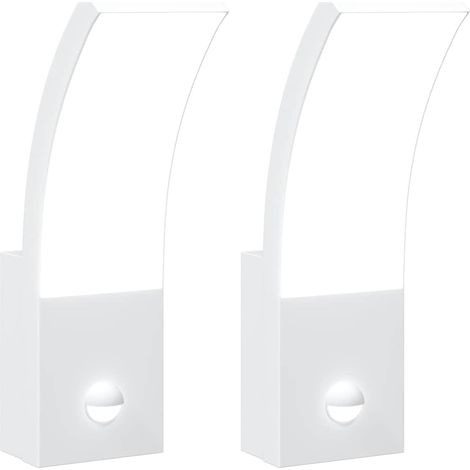 Maison Exclusive - Applique con LED e Sensore 2 pz Bianche in Alluminio Pressofuso (1/5)