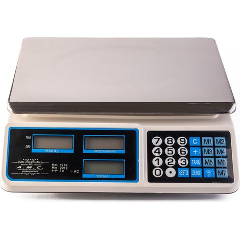 Bilancia elettronica professionale digitale portata 40kg divisione 2g 4 memorie (1/5)