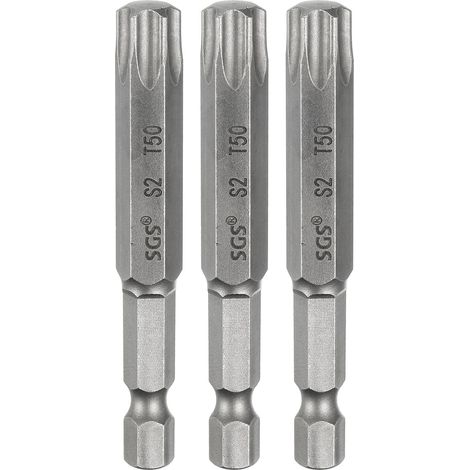 3Pcs Embout Tournevis T50 Tête Torx Magnétique Embouts Perceuse (1/5)
