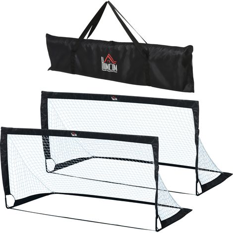 Lot de 2 cages de pied extérieur portables avec sac Oxford 183x90x90 cm noir blanc