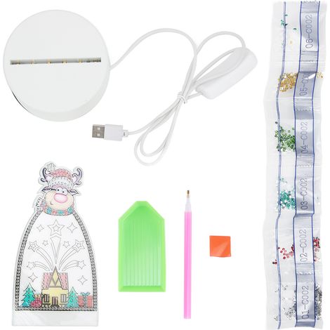Lampe veilleuse peinture LED 3D anti-chute, éclairage doux décoratif en strass, effet tridimensionnel pour nuit. (1/5)