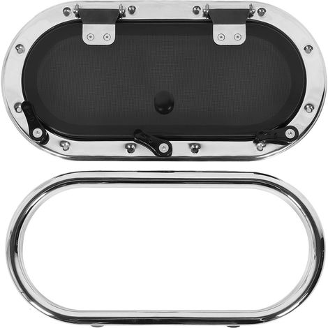 Fenêtre de hublot ovale de trappe de bateau avec poignée d'interrupteur 16 X 8 pouces, ouverture interne, pont étanche résistant aux UV pour Yacht marin (1/5)