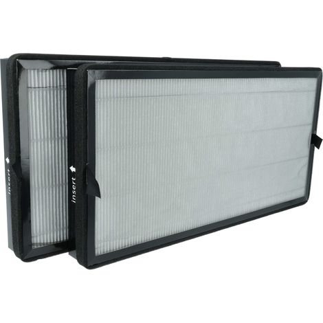 vhbw 2x Activated Carbon Filter compatible with Kärcher AF 50 Air Purifier - H13 Air Filter Black