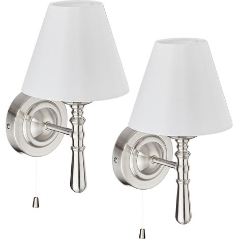 Lámparas de pared, paquete de 2, pantallas de tela, uso interior (1/5)