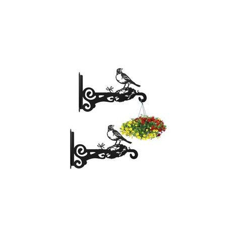 Lot de 2 crochets muraux pour suspension de fleurs, support pour plantes suspendues en fer, 25 cm, pour suspendre des lanternes, des carillons, des appliques murales