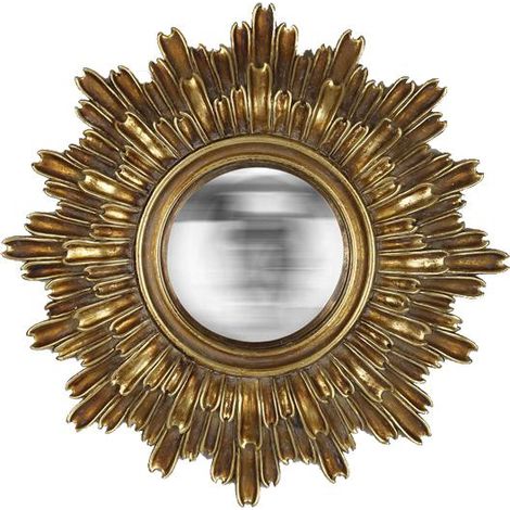 Miroir soleil convexe doré 24cm (1/3)