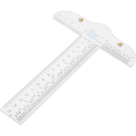 Règle en T Transparente de Dessin pour Architectes et Artistes Plastique, Graduations en Pouces et Centimètres, Échelles Claires et Précises, Usage Classe ou Bureau (1/5)