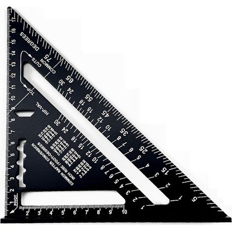 180 mm Equerre Menuisier,Rapporteur d'Angle de Triangle Alliage d'Aluminium,équerres de charpentier triangulaire épaissi à 45 90 Degres, Haute Pr (1/5)