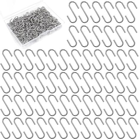 200 mini ganchos metálicos en forma de S, 22 mm, con caja. (1/5)