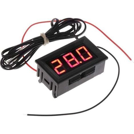 Thermomètre Numérique Réfrigérateur Sonde Capteur Température 50 à 110 °C DC 5-12V Rouge (1/4)