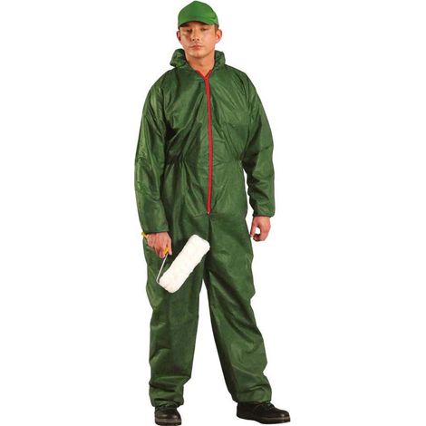 Tuta monouso con cappuccio, 953, verde, M