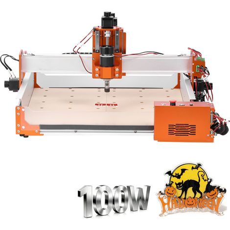 Mophorn Macchina CNC per Incisione 4040 con Mandrino da 100W,Fresatrice a 3 Assi per Legno,Controllo GRBL,Guida Lineare,Area di Lavoro 40 x 40 x 9,5cm,Ideale per Taglio e Intaglio su Legno e Acrilico
