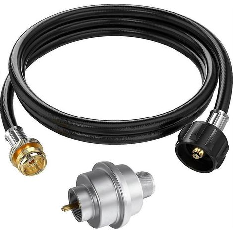 Filtre à gaz propane avec tuyau adaptateur de 1,8 m, compatible avec les barbecues Mr. Heater Buddy Portable Buddy, Weber Q et Coleman. (1/5)